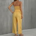 thumbnail image 6 of SELONE One Piece Jumpsuits for Women Casual Short Fancy Summer Bandage Long Pant Tube Top Ladies Travel Comfortable 2023 Vacation Fancy Jumpsuits for Women Jumpers and Rompers Casual Printing Yellow S, 6 of 6
