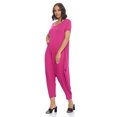 thumbnail image 3 of Pastel by Vivienne Women's Solid Harem Jumpsuit Magenta Large, 3 of 4