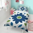 thumbnail image 4 of Blue and Green Modern Art Geometric Duvet Cover and Pillowcase Set for Single Bedding, Bedroom Accessories for Kids Teens, 4 of 5