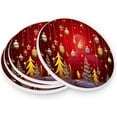 thumbnail image 3 of Christmas Balls Coasters Absorbent Moisture Non-Slip Drink Coaster Ceramic Stone with Cork Base Desktop Protection Prevent Furniture Damage 2PCS Home Decor, 3 of 6