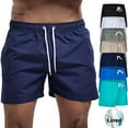 thumbnail image 2 of Mens Swim Trunks with Pockets Mesh Liner Summer Casual Beach Board Shorts Quick Dry Swimming Bathing Suit Swimsuit Swimwear Mint Green L, 2 of 6