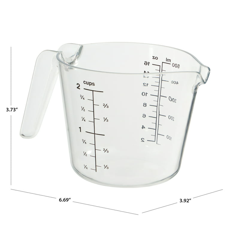 Mainstays 1-Cup Plastic Measuring Cup with Spout, Clear