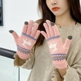 thumbnail image 6 of Eoperou 1 Pair Winter Women Gloves Thicken Ridding Gloves Soft Cartoon Deer Pattern Knitted Gloves for Daily Life Christmas, 6 of 7