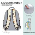 thumbnail image 5 of Multicolor Cat and Fishbone Beige Pattern Backpack for School, Cute School Bag with Adjustable Shoulder Straps and Padded Back, 15.3"x11"x6.7", 5 of 5