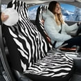 thumbnail image 2 of Uorisanigo Car Seat Covers Front Seats Only, Comfortable Plush 2-Pack Zebra Stripe Print Front Seat Covers, Universal Fit for Trucks Vans SUVs Sedans Automotive, 2 of 7
