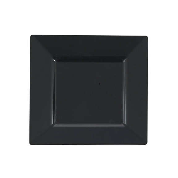 10 3/4" Black Square Dinner Plastic Plates *Case of 120*