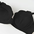 thumbnail image 4 of YWDJ Bras for Women Push up Comfy Bras No Wire Lounge Bras Adjustable Straps Half Cup Hollow Comfortable Bras Padded Lace Comfort Bras Wrap Solid Bras Black 32, 4 of 6