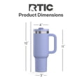 thumbnail image 3 of RTIC Road Trip 40 oz Leak-Resistant Straw Lid Ceramic Lined Tumbler, Periwinkle, 3 of 8