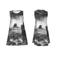 thumbnail image 7 of Lsque 60s Black White Western Cowboy Pattern Summer Dresses for Women – Sleeveless T-Shirt Swing Sundress, Perfect for the Beach and Casual Days, 7 of 7