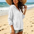 thumbnail image 6 of Lightweight Hoodies for Women Zip Up Summer Thin Casual Hoodies Drawstring Loose Fit Cotton Hoodie Casual Beach Cover Up, 6 of 8