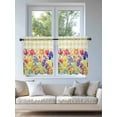 thumbnail image 4 of Yellow Plaid Tulip Tier Curtains 36 Inch Length,Sheer Curtains for Bedroom Living Room Window Spring Floral Watercolor Botanical Small Half Window Kitchen Curtains & Drapes 27.5"x36" 2 Panels, 4 of 6