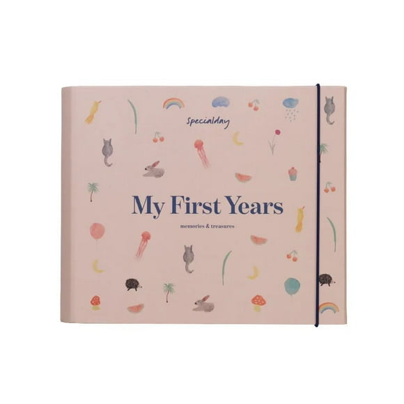 Specialday My First Years Baby Memory Book | Pregnancy to Age 7 Keepsake Journal | Expandable Ring Binder Baby Book with Pockets | Premium FSC Paper Memory Album | Rose Baby Journal Album