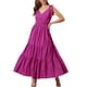 thumbnail image 1 of Vestido con tirantes y cuello en V, cintura delgada, dobladillo grande, tela de lunares redondos para verano, 1 of 5