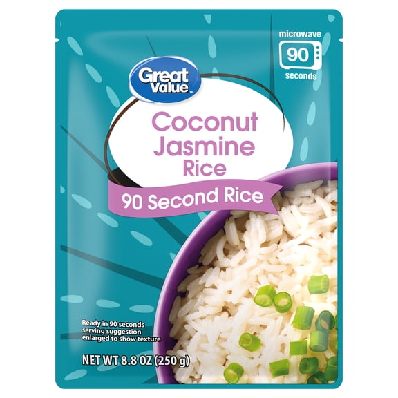 Great Value Coconut Jasmine Rice 90 Second Pouch, 8.8 oz