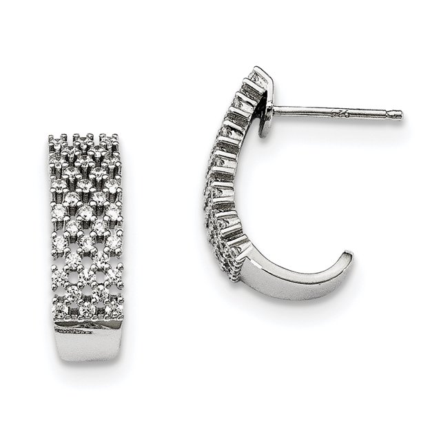 Boucles d'Oreilles en Argent Sterling & CZ Brilliant Embers QMP1412