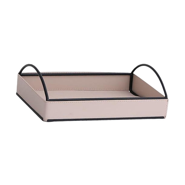 Bandeja de valet, porta llaves, decoración de mesita de noche, bandeja de almacenamiento de escritorio, elegante bandeja de tocador Beige