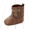 thumbnail image 4 of MEZZALL Leather Western Boots Cowboy Bootie Soft Sole Nonslip Crib Shoes For Baby Toddler Girls Boys Birthday Footwear, 4 of 8