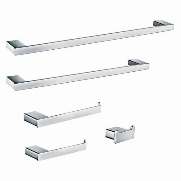 Metzinger Bathroom Accessory Set, Polished Chrome - 5 Piece