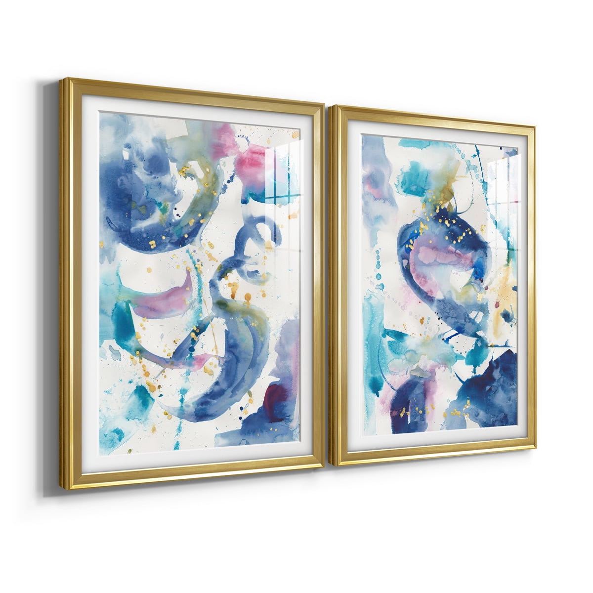 Wexford Home Fiesta I Premium Framed Print, 26.5" x 36.5" - Ready to Hang, Gold (Set of 2)