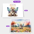 thumbnail image 2 of Welcome Spring Fairy Bulldog in Flower Meadow 7x5in Folded Greeting Card Dog Lover Gifts Idea Single Note Card with Envelope - 13002, 2 of 5