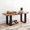 thumbnail image 5 of Alaterre Furniture Alpine 36-Inch Live Edge Solid Acacia Wood Bench with Black Metal Legs and Floor Protectors, Modern Farmhouse Entryway Hall Decor, 5 of 16