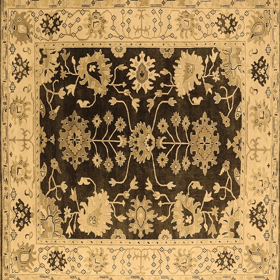 Ahgly Company Indoor Square Oriental Brown Industrial Area Rugs, 3' Square