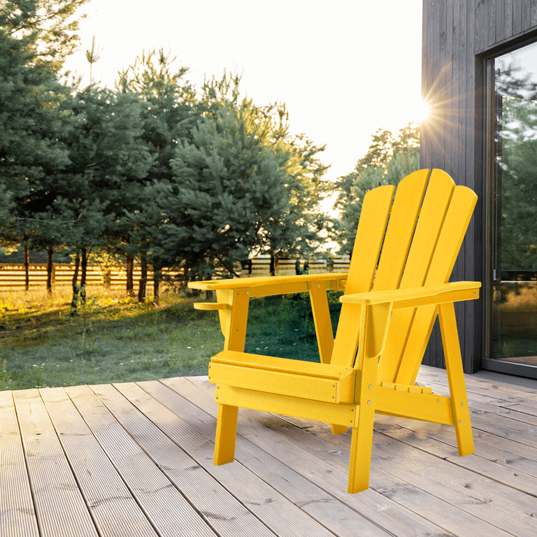 Richryce Adirondack Chair Patio Chairs Fire Pit Chairs HDPE Poly Lumber with Cup Holder All Weather Resistant Suitable for Lawn Backyard
