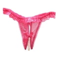 thumbnail image 1 of Ropa interior femenina de encaje con entrepierna abierta y cintura baja - Tanga Pearl Massage - Talla única, 1 of 3