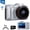 Silvery + 32G, variant on 4K Digital Camera for Photography, 48MP Dual Cameras for Photography, 16X Digital Zoom Point And Shoot Cameras with 32GB Card for Vlogging, Ideal Gift for Teens, Beginners