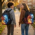 thumbnail image 3 of HUIACONG Fire Ice Soccer Print School Backpack for Boys Teens Age 7-19 Multi Pockets Scratch Resistant Adjustable Padded Straps Water Repellent Lightweight School Bag for Daily Use Sports Trips, 3 of 7