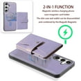 thumbnail image 5 of Allytechgroup Galaxy S23 Plus Case, Premium PU Leather 2 In 1 Wallet Phone Case for Samsung Galaxy S23 Plus with Card Holder Shockproof TPU Magnetic Cover Compatible with MagSafe & Car Mount,Purple, 5 of 7