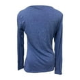 thumbnail image 4 of Fiaer Retro T Shirts for Women Deep V Neck Long Sleeve Tshirts Slim Fit Casual Fall Fashion Comfort Tops Blue XL, 4 of 5