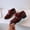 Red, variant on Zecgelong Boys Leather Shoes Four Seasons New Pattern Pointed Low Heel Comfortable Lace Up Dress Dance Performance Shoes Boys Athletic Shoes Size 4.5
