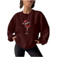 thumbnail image 2 of Jienlioq Hauts de Sortie pour Femmes Mode Femmes Noël Décontracté Dames Imprimé Ample Manches Longues Col Rond Blouses Hauts Chandails en Molleton Sans Capuche Vendredi Fou Deals, 2 of 4