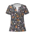 thumbnail image 4 of Wukai Wildflowers Casual V-Neck Graphic Tees for Women: Lightweight and Breathable Summer Tops with Stylish Design-XX-Large, 4 of 8