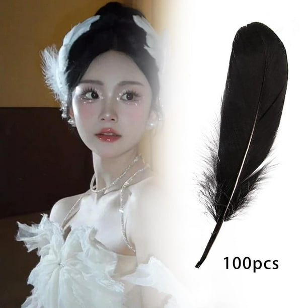 100 plumas decorativas BLESIY para manualidades Negro