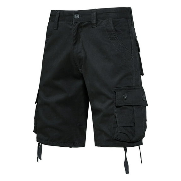 Homenesgenics Men's Shorts Cargo Loose Multi-Pocket Work Pants Sports Pants Men's Shorts Cargo Cropped Pants Casual Outerwear Mid-Length Pants Black XXXXL