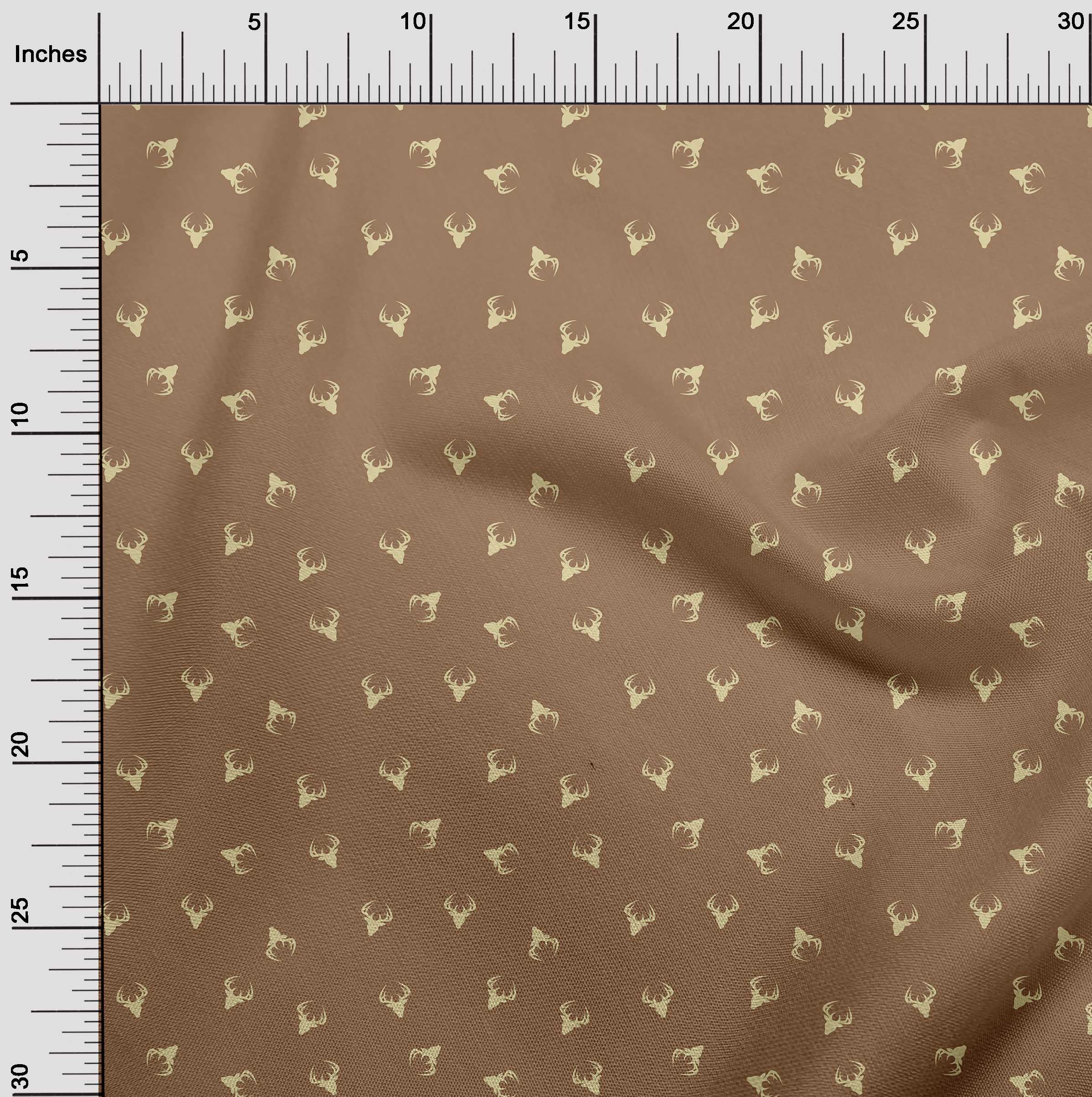oneOone Cotton Flex Brown Fabric Christmas Quilting Supplies Print Sewing Fabric By The Yard 40 Inch Wide