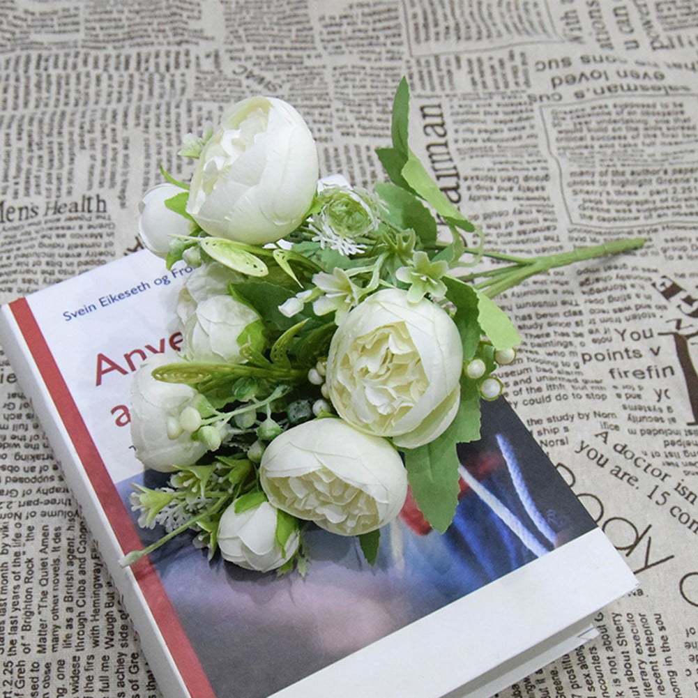 1Bunch Rustic Retro Tea Rose Wedding Home Decor Flower Artificial Flower Fake UK