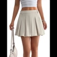 thumbnail image 2 of Falda de Tenis Plisada de Cintura Alta para Mujer y Niña, Estilo Escolar, Corte A Albaricoque S, 2 of 10