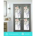thumbnail image 5 of Window Privacy Film Spring Floral Leaves Stained Glass Window Film Decorative Sun Block Window Cover Rustic Watercolor Flowers Window Clings Static Adhesive Sticker for Bathroom 23.6"x78.7", 5 of 6