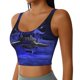 thumbnail image 2 of Fotbe Steel Skull Sujetador Deportivo Largo sin Aros para Mujer con Almohadillas y Soporte Medio, Transpirable y Absorbente, Camiseta Tipo Chaleco o Tank Top-Small, 2 of 8