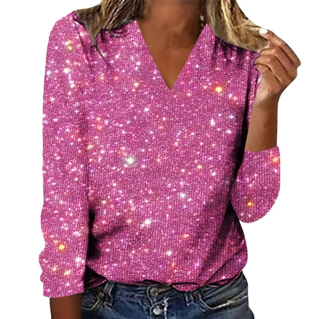 Kcodviy Chemises de Printemps pour Femmes Col Montant Manches Longues Hauts pour Femmes à Paillettes Imprimé Boho Long Col Montant Manches Longues Tunique à Manches Longues Chandail à Col Ras du Cou Haut Tendance Blouses Pulls Vêtements pour Dames