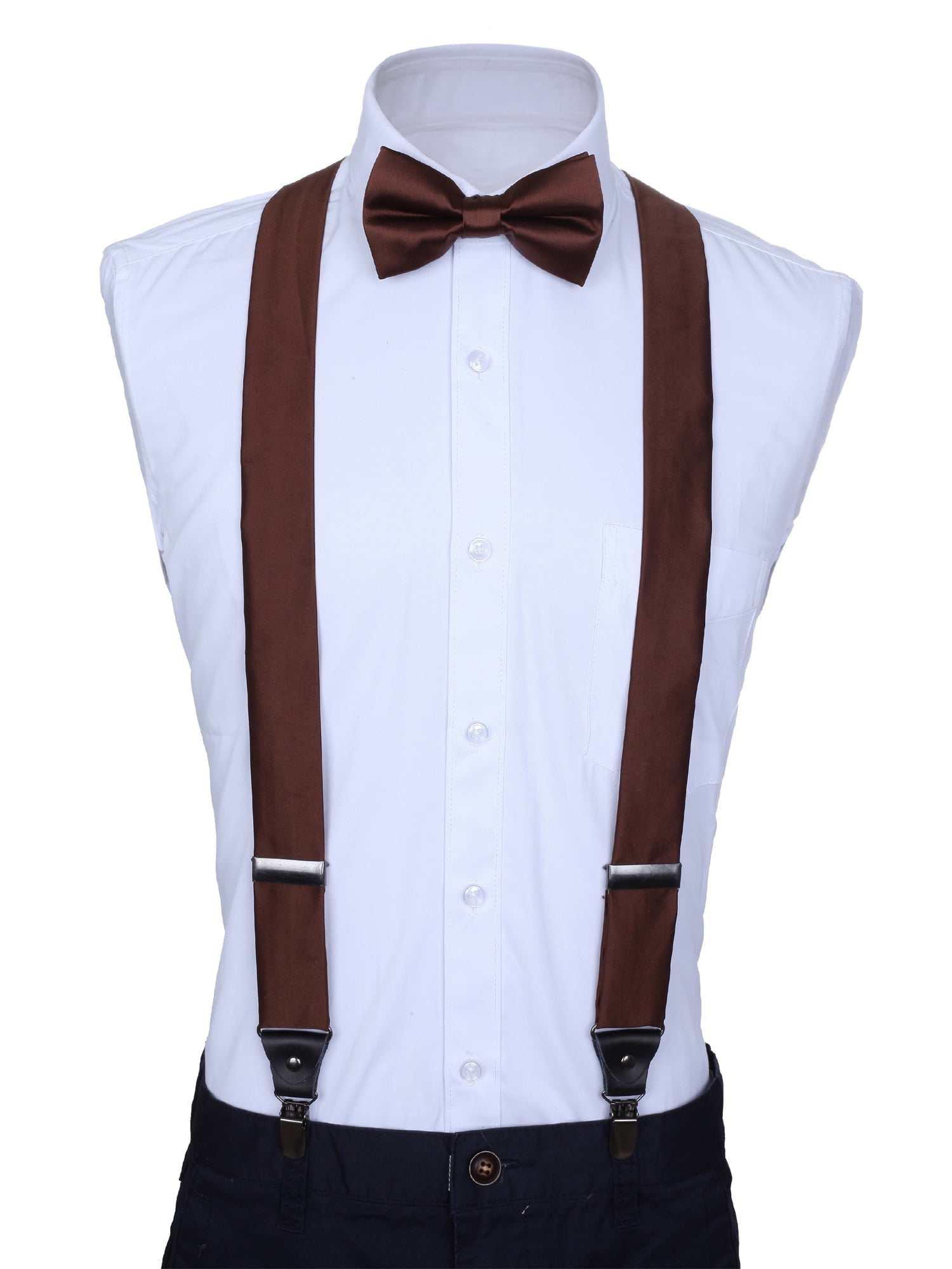 Details about   SUSPENDERS and BOW TIE COMBO SET-Tuxedo Classic Wedding Costume Tux Prom 