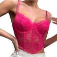 thumbnail image 2 of Bustier Corset Tops Bodysuit, Fashion Women Style Solid Color Mesh Gauze Perspective Backless Camisole New Bustier Shapewear for Women Plus Style B-61 Pinks L, 2 of 5