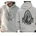 thumbnail image 2 of Unisex Catholic Hoodie, Virgen de Guadalupe Pray for Us Double-Sided Hoodie, Our Lady of Guadalupe Faith-Inspired Hooded Sweatshirt, Religious Devotion Pullover, Sizes S–5XL, 2 of 7