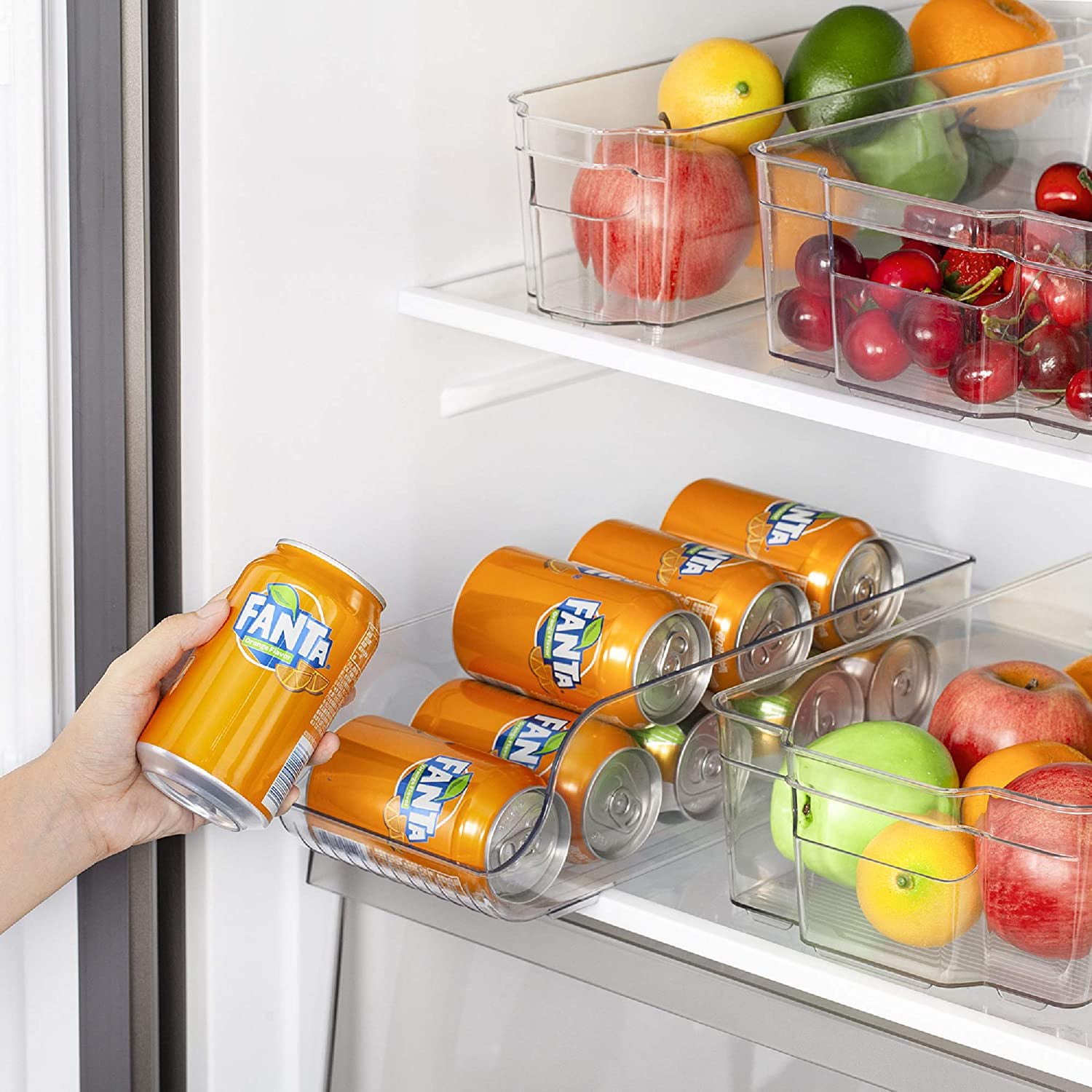  Moretoes 8pcs Refrigerator Organizer Bins, Mini Fridge Organizer,  Fridge Organizer and Storage, 4 Sizes Fruit Container for Refrigerator with  Lids, for Food Vegetable Drinks Kitchen: Home & Kitchen