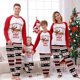 thumbnail image 3 of Pijamas familiares a juego de Navidad, conjunto de pijama de Dachshund a través de la nieve, Tops rojos, pantalones de reno, 2023, 3 of 3