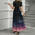 thumbnail image 4 of UoCefik Wedding Guests Dresses For Women Summer Floral Flowy Long Dresses with Belt Short Sleeve Sundress Cocktail Elegant a Line Dress Multicolor XL, 4 of 4