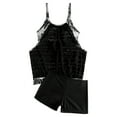 thumbnail image 3 of Two Piece Tankini Swimsuit for Women Tummy Control Bathing Suit with Boy Shorts Blouson Swimwear Black L, 3 of 9